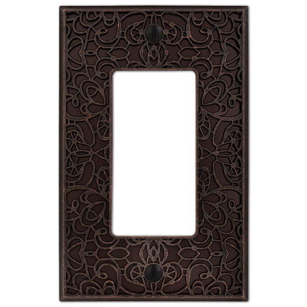 Momfort Aged Bronze Cast - 1 Rocker Wallplate - Wallplate Warehouse 73RDB 070686585917 1 Rocker
