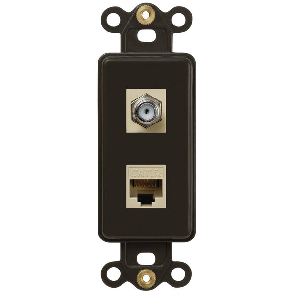 Rocker Insert Brown - 1 Cable Jack / 1 Data Jack - Wallplate Warehouse CXDTB 070686582244 Cable / Data