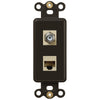 Rocker Insert Brown - 1 Cable Jack / 1 Data Jack - Wallplate Warehouse CXDTB 070686582244 Cable / Data