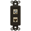 Rocker Insert Brown - 1 Cable Jack / 1 Data Jack - Wallplate Warehouse CXDTB 070686582244 Cable / Data
