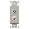 Rocker Insert Gray - 1 Cable Jack / 1 Data Jack - Wallplate Warehouse CXDTG 070686582152 Cable / Data
