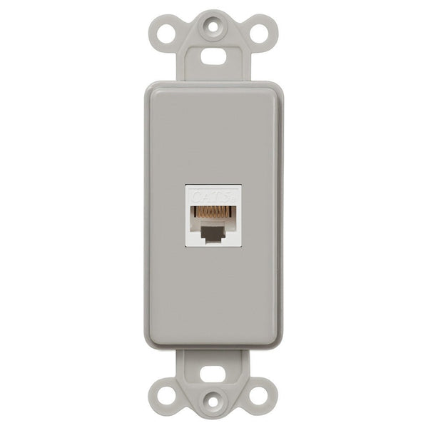 Rocker Insert Gray - 1 Data Jack - Wallplate Warehouse DTG 070686582114 Data Jacks