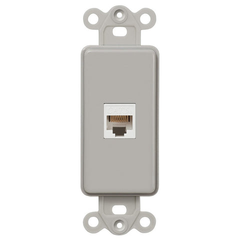 Rocker Insert Gray - 1 Data Jack - Wallplate Warehouse DTG 070686582114 Data Jacks
