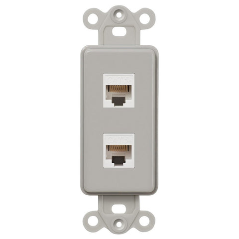 Rocker Insert Gray - 2 Data Jack - Wallplate Warehouse DTDTG 070686582121 Data Jacks