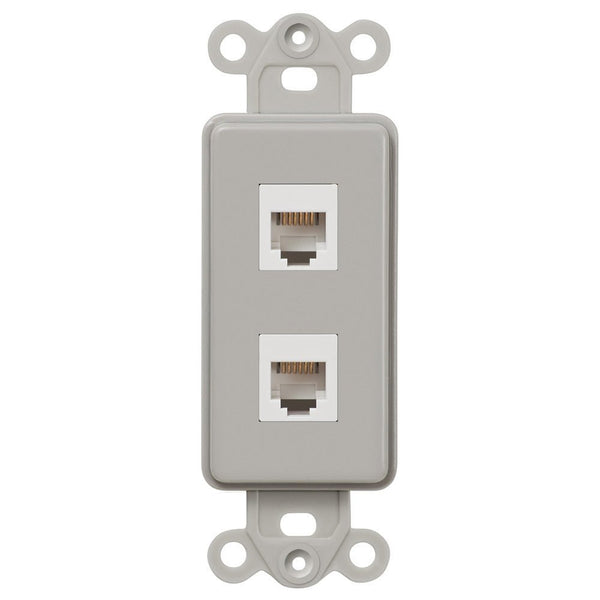 Rocker Insert Gray - 2 Phone Jack - Wallplate Warehouse PHPHG 070686582107 Phone Jacks