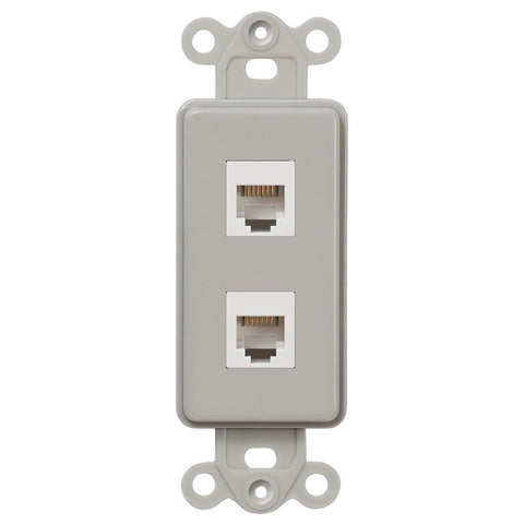 Rocker Insert Gray - 2 Phone Jack - Wallplate Warehouse PHPHG 070686582107 Phone Jacks
