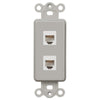 Rocker Insert Gray - 2 Phone Jack - Wallplate Warehouse PHPHG 070686582107 Phone Jacks
