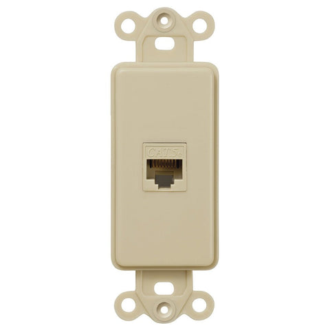 Rocker Insert Ivory - 1 Data Jack - Wallplate Warehouse DTIV 070686582015 Data Jacks