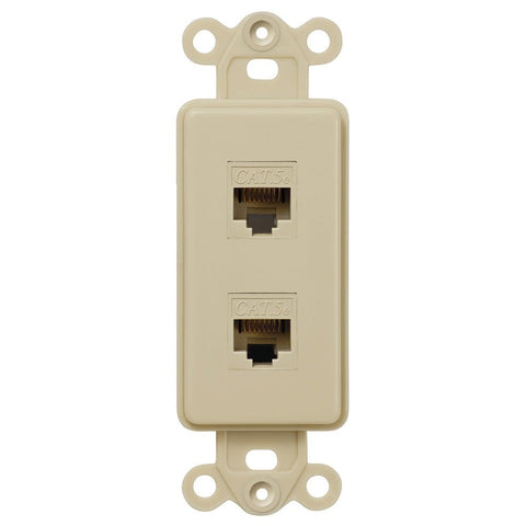 Rocker Insert Ivory - 2 Data Jack - Wallplate Warehouse DTDTIV 070686582022 Data Jacks