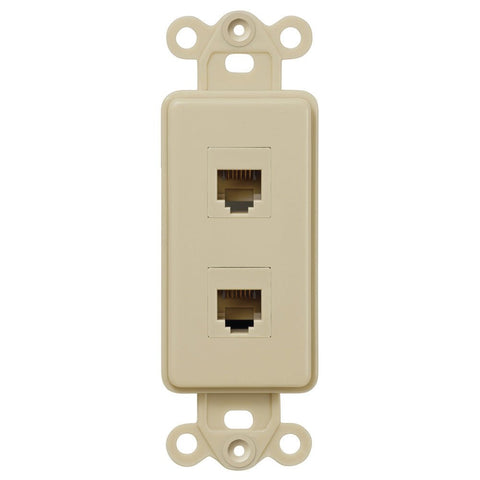 Rocker Insert Ivory - 2 Phone Jack - Wallplate Warehouse PHPHIV 070686582008 Phone Jacks