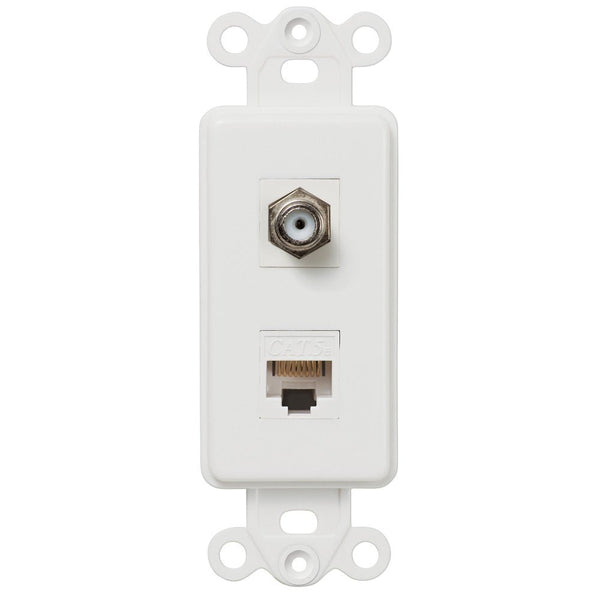 Rocker Insert White - 1 Cable Jack / 1 Data Jack - Wallplate Warehouse CXDTW 070686581957 Cable / Data