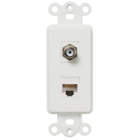 Rocker Insert White - 1 Cable Jack / 1 Data Jack - Wallplate Warehouse CXDTW 070686581957 Cable / Data