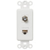 Rocker Insert White - 1 Cable Jack / 1 Data Jack - Wallplate Warehouse CXDTW 070686581957 Cable / Data