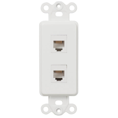 Rocker Insert White - 2 Phone Jack - Wallplate Warehouse PHPHW 070686581902 Phone Jacks