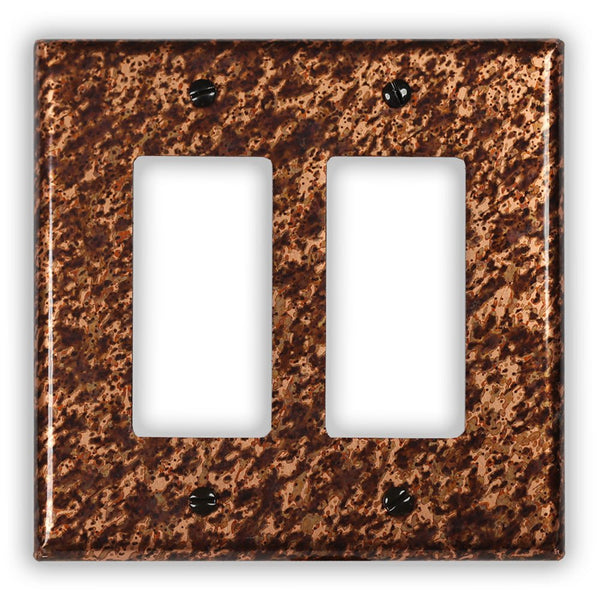 Sandstorm Copper - 2 Rocker Wallplate - Wallplate Warehouse SANDCOP2R 819332024628 2 Rocker