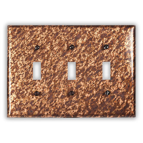 Sandstorm Copper - 3 Toggle Wallplate - Wallplate Warehouse SANDCOP3T 819332024581 3 Toggle