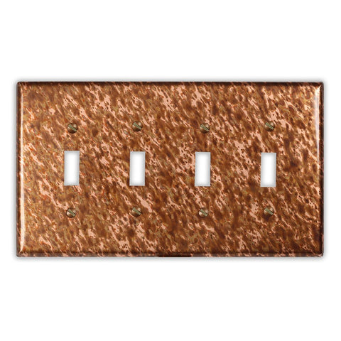 Sandstorm Copper - 4 Toggle Wallplate - Wallplate Warehouse SANDCOP4T 819332024598 4 Toggle