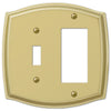 Sonoma Polished Brass Steel - 1 Toggle / 1 Rocker Wallplate - Wallplate Warehouse 159TRBR 070686573266 1 Toggle / 1 Rocker