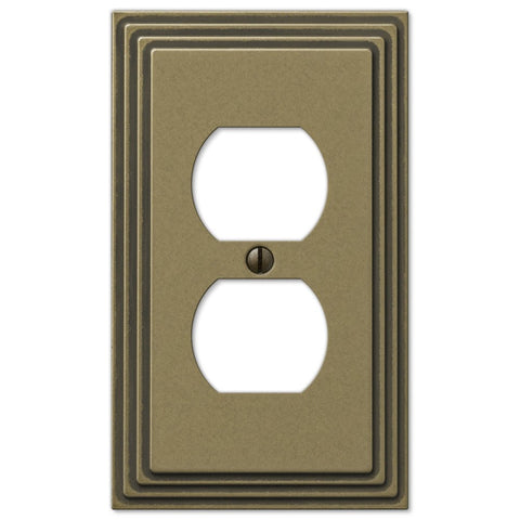 Steps Rustic Brass Cast - 1 Duplex Wallplate - Wallplate Warehouse 84DRB 070686331132 1 Duplex