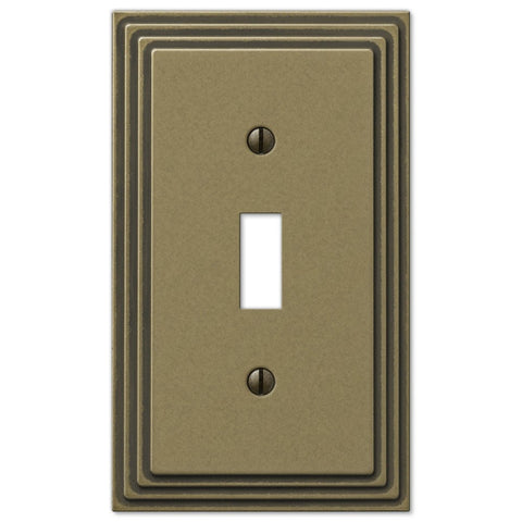 Steps Rustic Brass Cast - 1 Toggle Wallplate - Wallplate Warehouse 84TRB 070686331118 1 Toggle