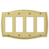 Sonoma Polished Brass Steel - 4 Rocker Wallplate - Wallplate Warehouse