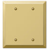 Century Polished Brass Steel - 2 Blank Wallplate - Wallplate Warehouse