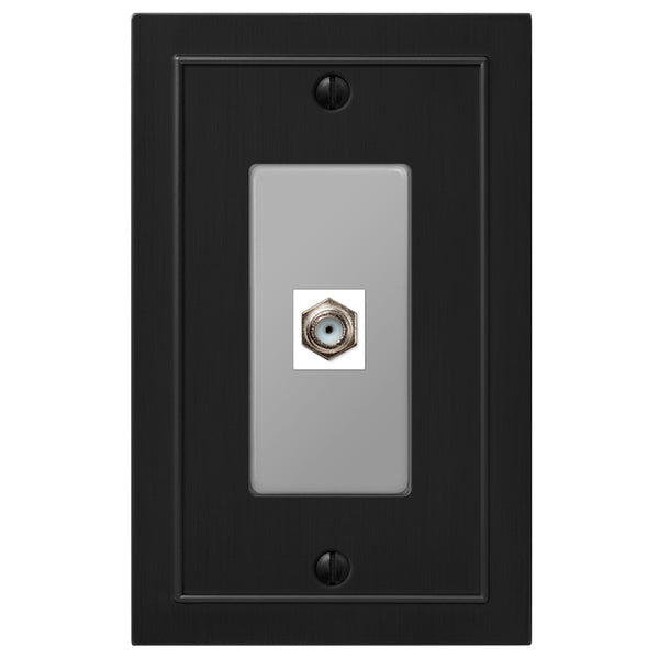 Bethany Matte Black Cast - 1 Cable Jack Wallplate - Wallplate Warehouse