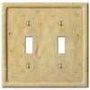 Faux Stone Ivory Resin - 2 Toggle Wallplate