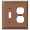 Steps Antique Copper Cast - 1 Toggle / 1 Duplex Outlet Wallplate - Wallplate Warehouse