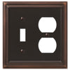 Continental Aged Bronze Cast - 1 Toggle / 1 Duplex Outlet Wallplate - Wallplate Warehouse