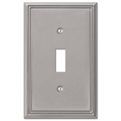 Art Deco Step Satin Nickel - Cable Wall Plates - Wall Plates & Outlet Covers