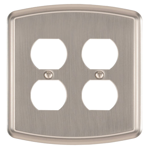 Irvine Brushed Nickel - 2 Duplex Wallplate