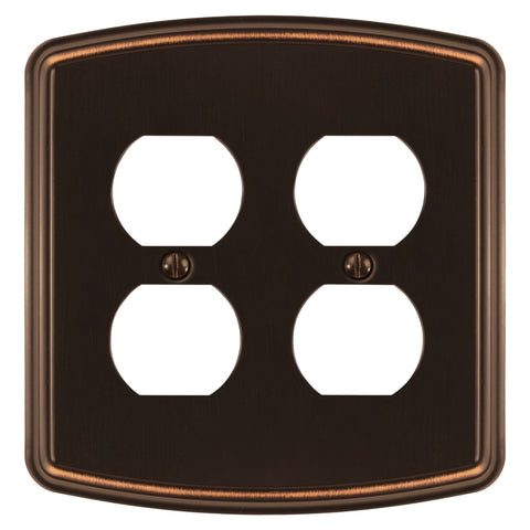 Irvine Aged Bronze - 2 Duplex Wallplate