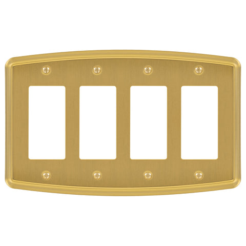 Irvine Brushed Gold - 4 Rocker Wallplate