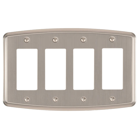 Irvine Brushed Nickel - 4 Rocker Wallplate