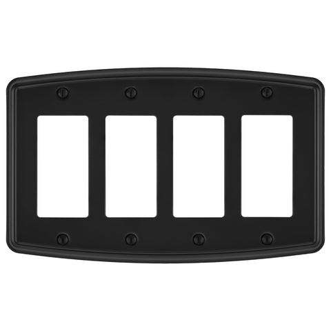 Irvine Matte Black - 4 Rocker Wallplate