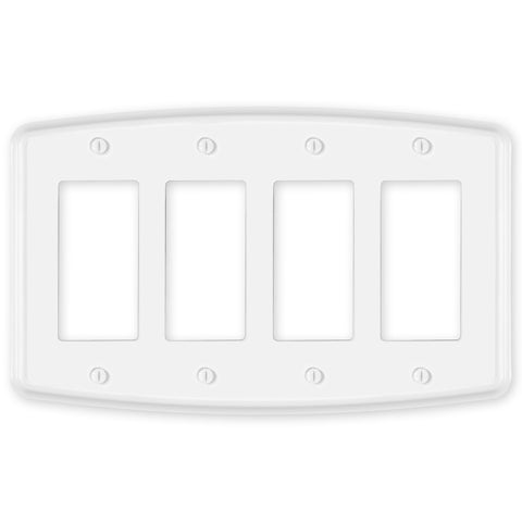 Irvine Matte White - 4 Rocker Wallplate