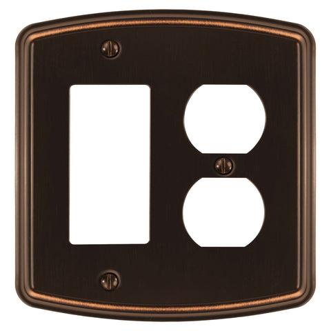 Irvine Aged Bronze - 1 Rocker/1 Duplex Wallplate