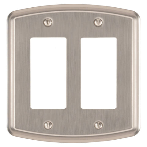 Irvine Brushed Nickel - 2 Rocker Wallplate