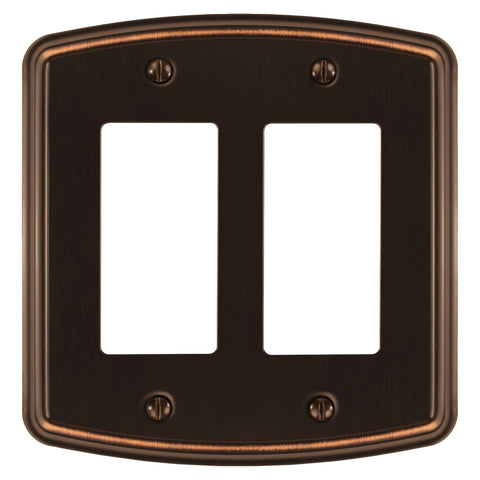 Irvine Aged Bronze - 2 Rocker Wallplate