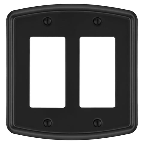 Irvine Matte Black - 2 Rocker Wallplate