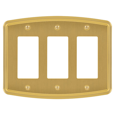 Irvine Brushed Gold - 3 Rocker Wallplate