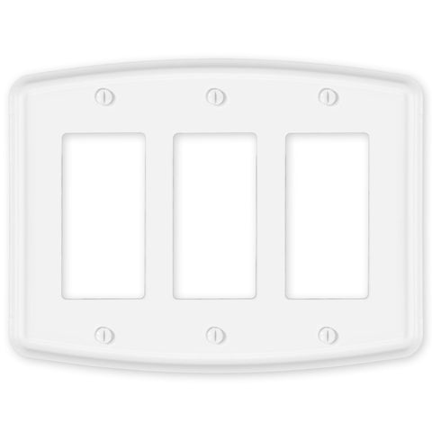 Irvine Matte White - 3 Rocker Wallplate
