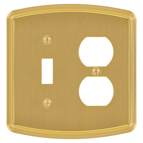 Irvine Brushed Gold - 1 Toggle/1 Duplex Wallplate