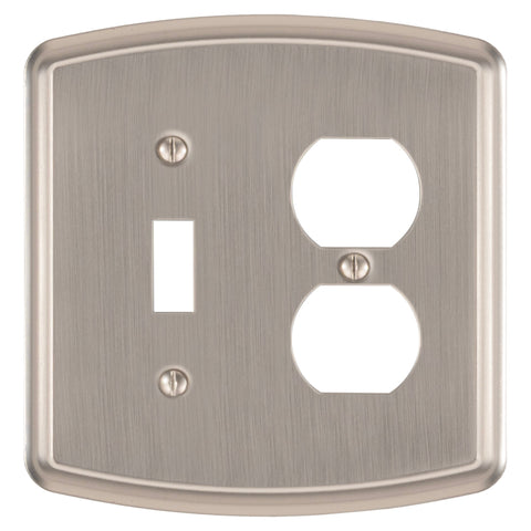 Irvine Brushed Nickel - 1 Toggle/1 Duplex Wallplate