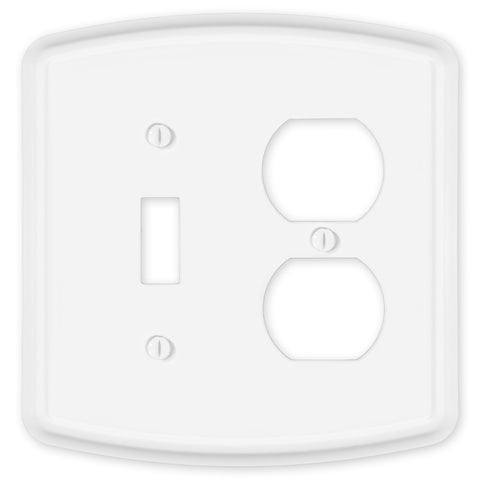 Irvine Matte White - 1 Toggle/1 Duplex Wallplate