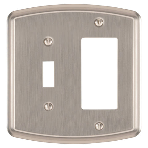 Irvine Brushed Nickel - 1 Toggle/1 Rocker Wallplate