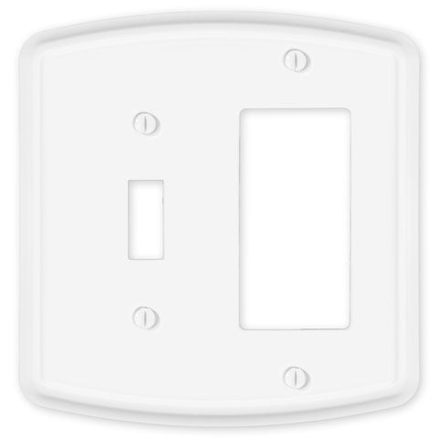 Irvine Matte White - 1 Toggle/1 Rocker Wallplate