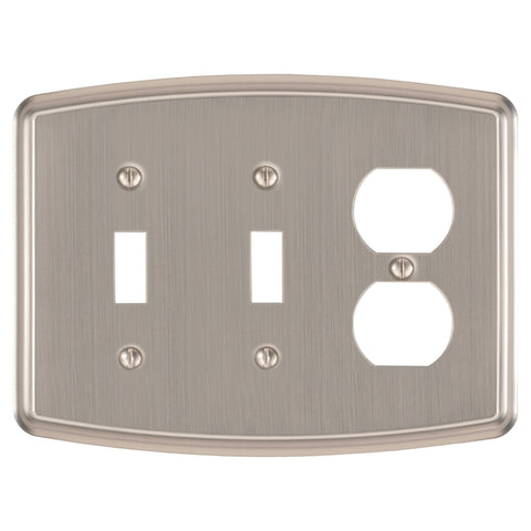 Irvine Brushed Nickel - 2 Toggle/1 Duplex Wallplate