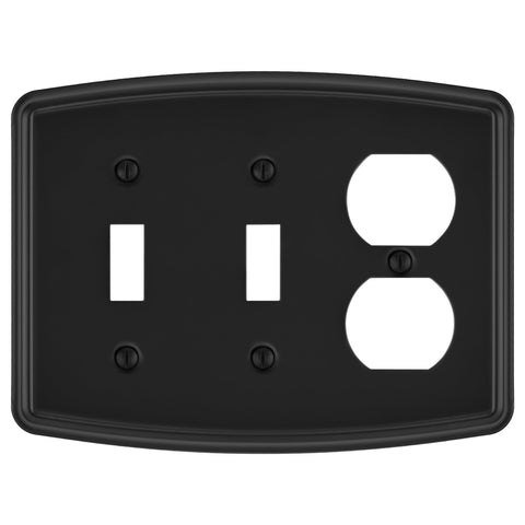 Irvine Matte Black - 2 Toggle/1 Duplex Wallplate